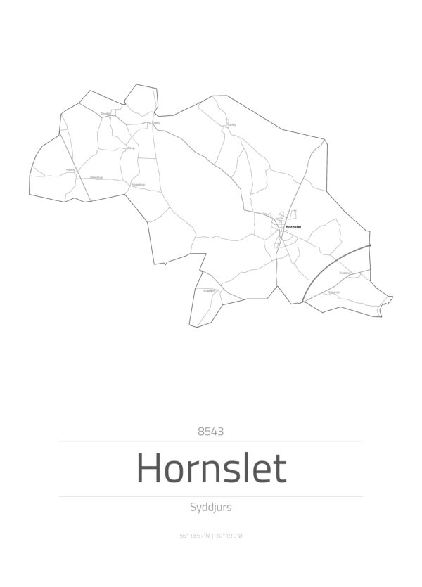 Hornslet by plakat