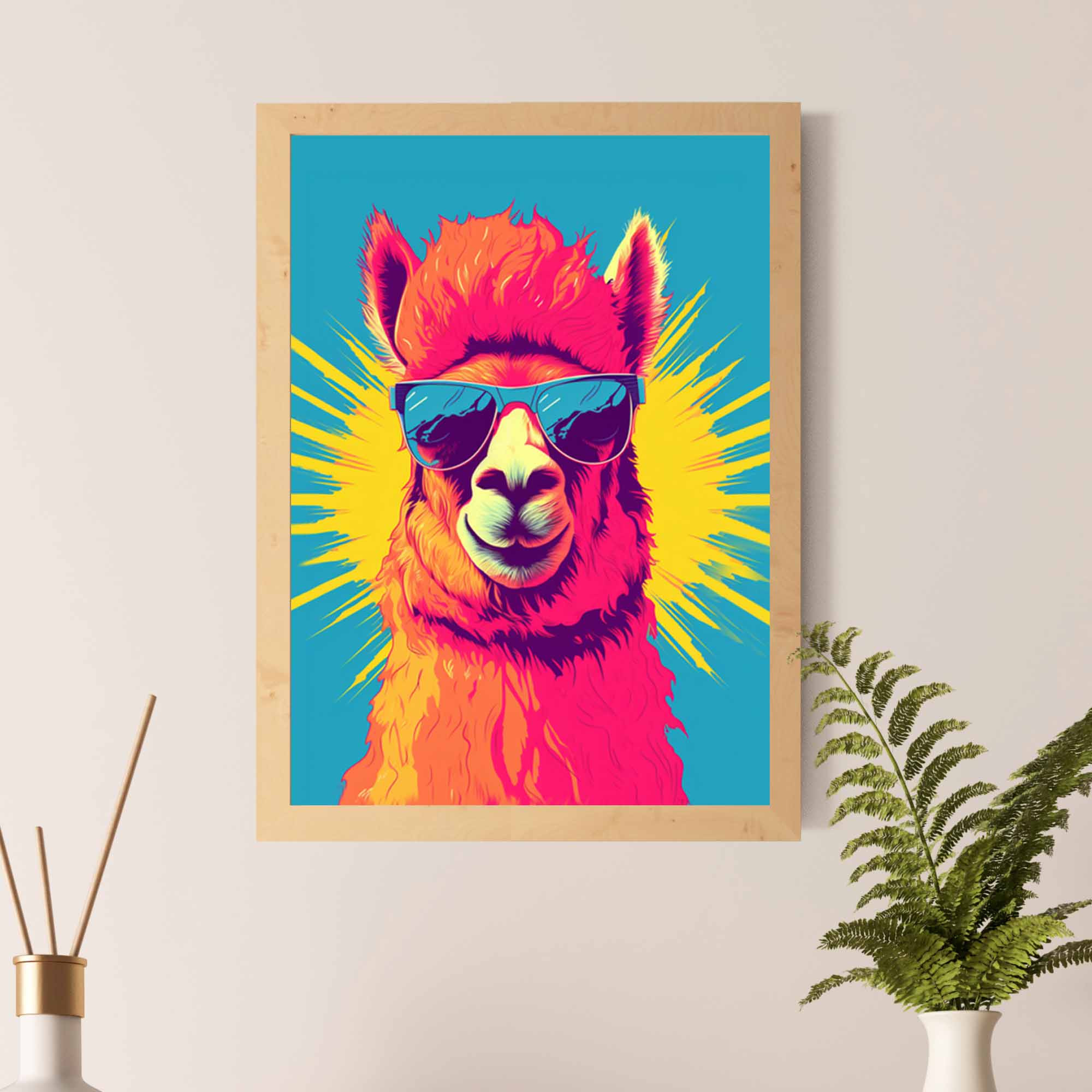 Llama - Poster frame plants